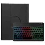 For iPad Air 2022 / iPad Pro 11 2021 Three-color Backlight Black 360 Degree Rotatable Bluetooth Keyboard Leather Case(Black)