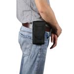 For 5.3 inch and Below Phones Multifunctional Universal Vertical Nylon Fabric Waist Bag Tactical Belt Bag(Black)