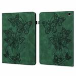 For Amazon Fire Max 11 Embossed Butterfly Pattern Leather Tablet Case(Green)