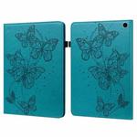 For Amazon Fire Max 11 Embossed Butterfly Pattern Leather Tablet Case(Blue)