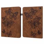 For Amazon Fire Max 11 Embossed Butterfly Pattern Leather Tablet Case(Brown)