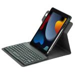For iPad 10.2 2021 / Air 2019 Round Button 360 Degree Rotatable Bluetooth Keyboard Leather Case(Black)