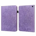 For Amazon Fire Max 11 Lace Flower Embossing Pattern Leather Tablet Case(Purple)