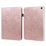 For Amazon Fire Max 11 Lace Flower Embossing Pattern Leather Tablet Case(Gold)