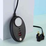 YF-106 USB- C / Type-Cx2+USBx2 Oval PD Socket Phone Charger with Light, Plug Type:UK Plug(Black)