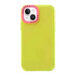 For iPhone 14 Color Contrast Lens Frame Transparent TPU Phone Case(Yellow + Rose Red)