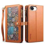 For iPhone 16e ESEBLE Star Series Lanyard Zipper Wallet RFID Leather Case(Brown)