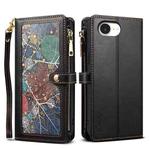 For iPhone 16e ESEBLE Star Series Lanyard Zipper Wallet RFID Leather Case(Black)
