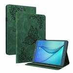 For Samsung Galaxy Tab A 9.7 T550 T555 Butterfly Flower Embossed Leather Tablet Case(Green)