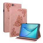 For Samsung Galaxy Tab A 9.7 T550 T555 Butterfly Flower Embossed Leather Tablet Case(Rose Gold)