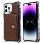 For iPhone 14 Pro Max Wallet Card Bag PU Back Cover Phone Case(Brown)