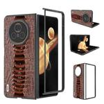 For Honor Magic V3 ABEEL Genuine Leather Weilai Series Phone Case(Coffee)