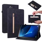 For Samsung Galaxy Tab A 10.1 2016/T580/T585 Skin Feel Solid Color Zipper Leather Tablet Case(Black)