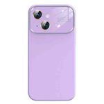 For iPhone 14 Plus Liquid Silicone Large Glass Window Phone Case(Light Purple)