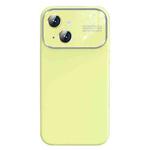 For iPhone 14 Liquid Silicone Large Glass Window Phone Case(Yellow)