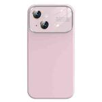 For iPhone 14 Liquid Silicone Large Glass Window Phone Case(Pink)