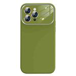 For iPhone 14 Pro Liquid Silicone Large Glass Window Phone Case(Green)