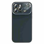 For iPhone 14 Pro Liquid Silicone Large Glass Window Phone Case(Graphite Gray)