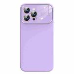 For iPhone 13 Pro Max Liquid Silicone Large Glass Window Phone Case(Light Purple)