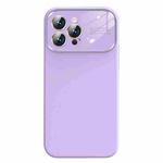 For iPhone 13 Pro Liquid Silicone Large Glass Window Phone Case(Light Purple)