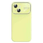 For iPhone 13 Liquid Silicone Large Glass Window Phone Case(Yellow)