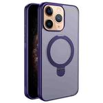 For iPhone 11 Pro Max Multifunctional MagSafe Holder Phone Case(Purple)
