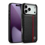 For iPhone 17 Pro LC.IMEEKE 3 in 1 Carbon Fiber Texture Shockproof Phone Case(Black)