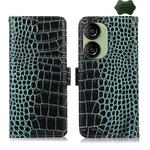 For Asus ZenFone 10 / ZenFone 9  Crocodile Top Layer Cowhide Leather Phone Case(Green)
