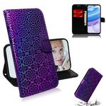 For Xiaomi Redmi 10X 5G Solid Color Colorful Magnetic Buckle Horizontal Flip PU Leather Case with Holder & Card Slots & Wallet & Lanyard(Purple)