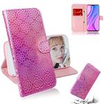 For Xiaomi Redmi 9 Solid Color Colorful Magnetic Buckle Horizontal Flip PU Leather Case with Holder & Card Slots & Wallet & Lanyard(Pink)