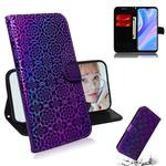 For Huawei P Smart S / Enjoy 10s / Y8p Solid Color Colorful Magnetic Buckle Horizontal Flip PU Leather Case with Holder & Card Slots & Wallet & Lanyard(Purple)