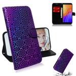 For Huawei Y5p Solid Color Colorful Magnetic Buckle Horizontal Flip PU Leather Case with Holder & Card Slots & Wallet & Lanyard(Purple)