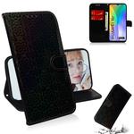 For Huawei Y6p Solid Color Colorful Magnetic Buckle Horizontal Flip PU Leather Case with Holder & Card Slots & Wallet & Lanyard(Black)