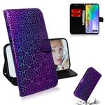 For Huawei Y6p Solid Color Colorful Magnetic Buckle Horizontal Flip PU Leather Case with Holder & Card Slots & Wallet & Lanyard(Purple)