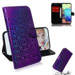 For Samsung Galaxy A71 5G Solid Color Colorful Magnetic Buckle Horizontal Flip PU Leather Case with Holder & Card Slots & Wallet & Lanyard(Purple)