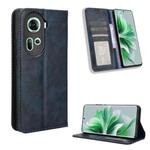 For OPPO Reno11 5G Global Magnetic Buckle Retro Texture Leather Phone Case(Blue)