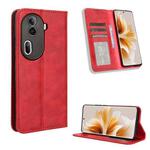 For OPPO Reno11 Pro 5G Global Magnetic Buckle Retro Texture Leather Phone Case(Red)