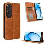 For OPPO A60 4G Magnetic Buckle Retro Texture Leather Phone Case(Brown)