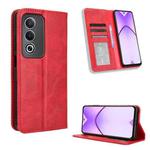 For OPPO A3 Pro 5G Global Magnetic Buckle Retro Texture Leather Phone Case(Red)