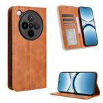 For OPPO Find X8 Magnetic Buckle Retro Texture Leather Phone Case(Brown)