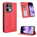 For OPPO Reno13 5G Global Magnetic Buckle Retro Texture Leather Phone Case(Red)