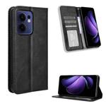 For OPPO Reno13 F 4G / 5G Magnetic Buckle Retro Texture Leather Phone Case(Black)