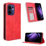 For OPPO Reno13 F 4G / 5G Magnetic Buckle Retro Texture Leather Phone Case(Red)