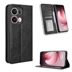For OPPO Reno13 Pro 5G Global Magnetic Buckle Retro Texture Leather Phone Case(Black)