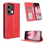 For OPPO Reno13 Pro 5G Global Magnetic Buckle Retro Texture Leather Phone Case(Red)