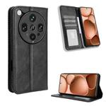 For OPPO Find X8 Ultra 5G Magnetic Buckle Retro Texture Leather Phone Case(Black)