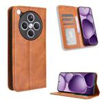 For OPPO Find X8s+ 5G Magnetic Buckle Retro Texture Leather Phone Case(Brown)
