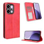 For OPPO Reno14 5G Global Magnetic Buckle Retro Texture Leather Phone Case(Red)