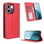 For OPPO Reno14 F 5G Magnetic Buckle Retro Texture Leather Phone Case(Red)