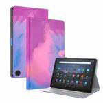 For Amazon Fire Max 11 Watercolor Pattern Flip Leather Tablet Case(Purple Red)